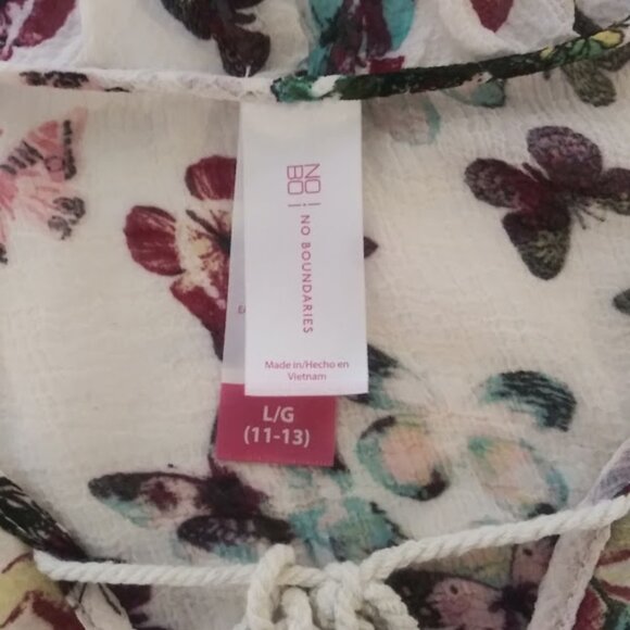 No Boundaries women's size L (11-13) multicolored butterfly print woven tank top - Picture 14 of 16